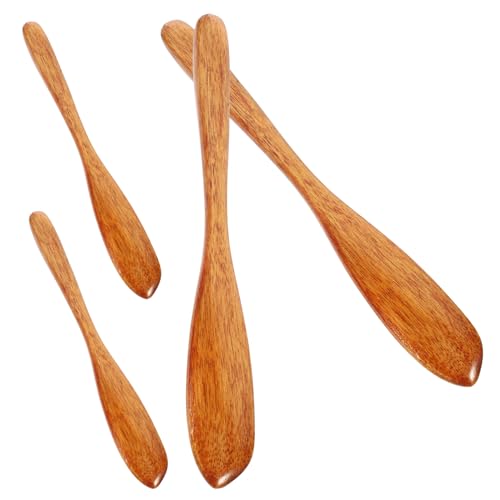 DOITOOL 4 piezas Cuchillos de Mantequilla de Madera Premium Untadores para Manteca y Mermelada Resistentes y Multiusos para Queso Pan y Postres Cocina y Restaurantes
