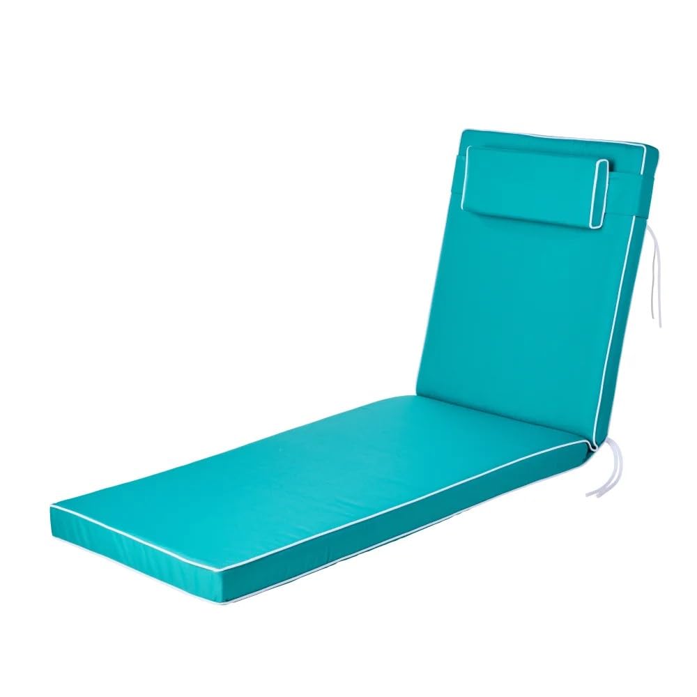 Alfresia Sun Lounger Replacement Cushion, Luxury Style Padded Outdoor Lounger Cushion with Back Support, Garden Sun Lounger Cushion (Cushion Only)