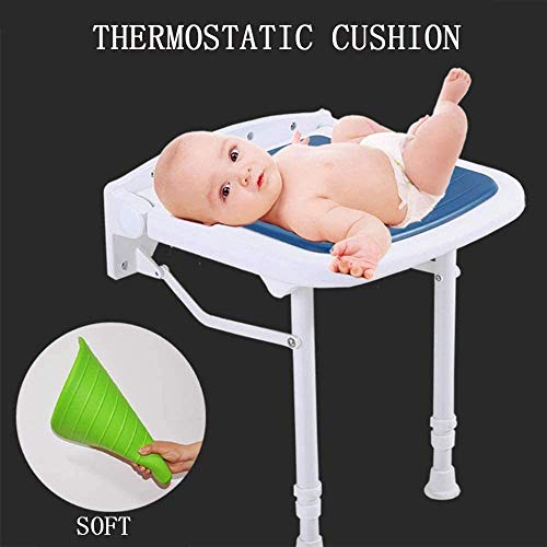 Sièges de douche pliants et tabourets muraux bleus de 47.5Hcm pour seniors