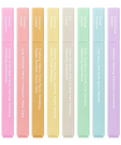 Mr. Pen- Bible Highlighters with Color-Coding System, 8 Pack, Soft Pastel Aesthetic Highlighters...