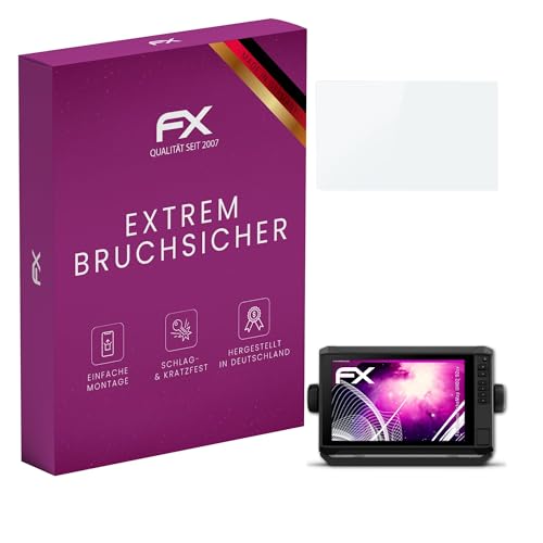 atFoliX Glasfolie kompatibel mit Garmin EchoMap UHD2 92sv Displayfolie, 9H Hybrid-Glass FX Schutzpanzer Folie