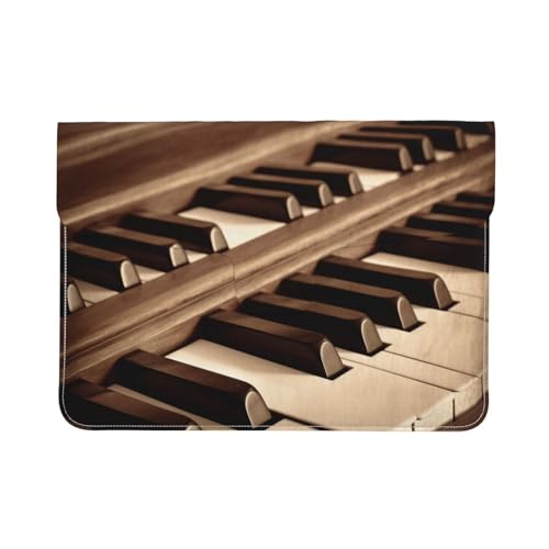 Pochette PC 13" touches de piano sépia idéale pour bureau et voyages