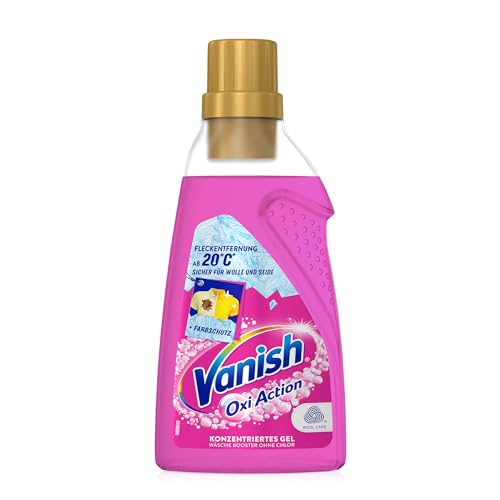 Vanish Oxi Action Gel Pink – 1 x 750 ml – Fleckenentferner und Wäsche-Booster Gel ohne Chlor – Für bunte Wäsche