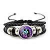 OIDIMS Jack and Sally Nightmare Beaded Adjustable Hand Woven Leather Bracelet Braided Couple Matching Bracelets Promise Engagement Anniversary Birthday Valentines Day Gifts for Women Men Lover