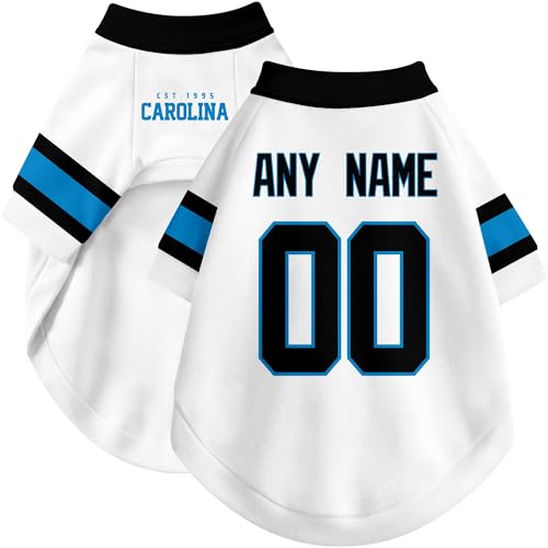 Image of Carolina Dog Clothes Jersey Style Personalized Pet T Shirt with Custom Name Number for Small Medium Large Dogs