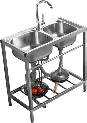 ステンレス水槽キッチン商業レストラン二重独立式公共事業水槽2間仕切り工業キッチン職場室内室外用