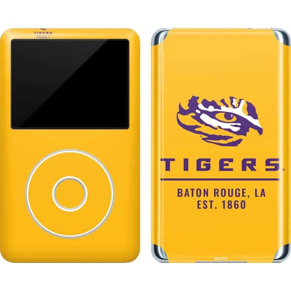 Skinit Decal MP3 Player Skin Compatible with iPod Classic (6th Gen) 80GB - Officially Licensed LSU Tigers Baton Rouge Yellow Design