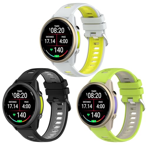 3 Pack Correas de silicona compatibles Garmin Forerunner 970