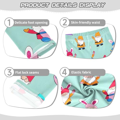 ALAZA Girls' Leggings Children's Yoga Pants Skinny Printed Dance Gnome Cartoon Cute Comfortable 4T2