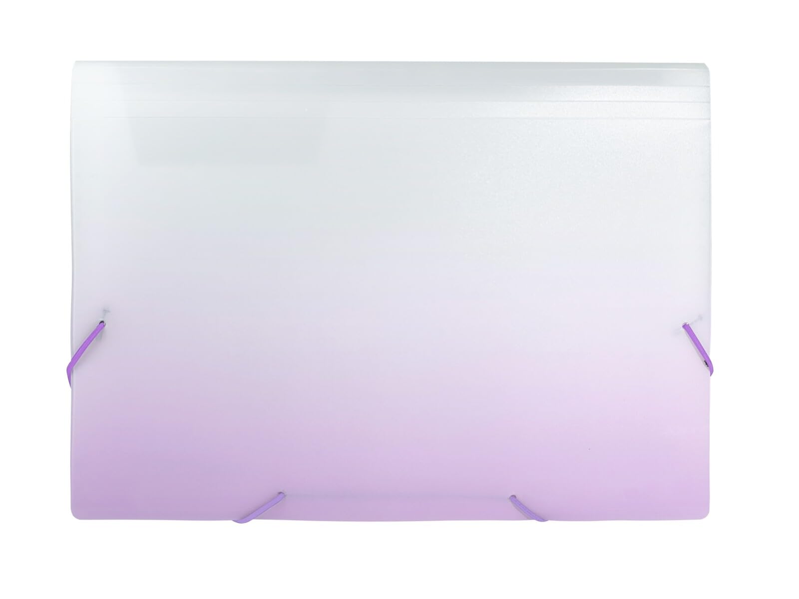 Idena 12109 Document Folder A4 Plastic Expanding File in White and Purple with 12 Compartments Sorting Folder with Elastic Band Includes Labelling Labels