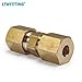 LTWFITTING 3/16-Inch OD Compression Union,Brass Compression Fitting(Pack of 10)