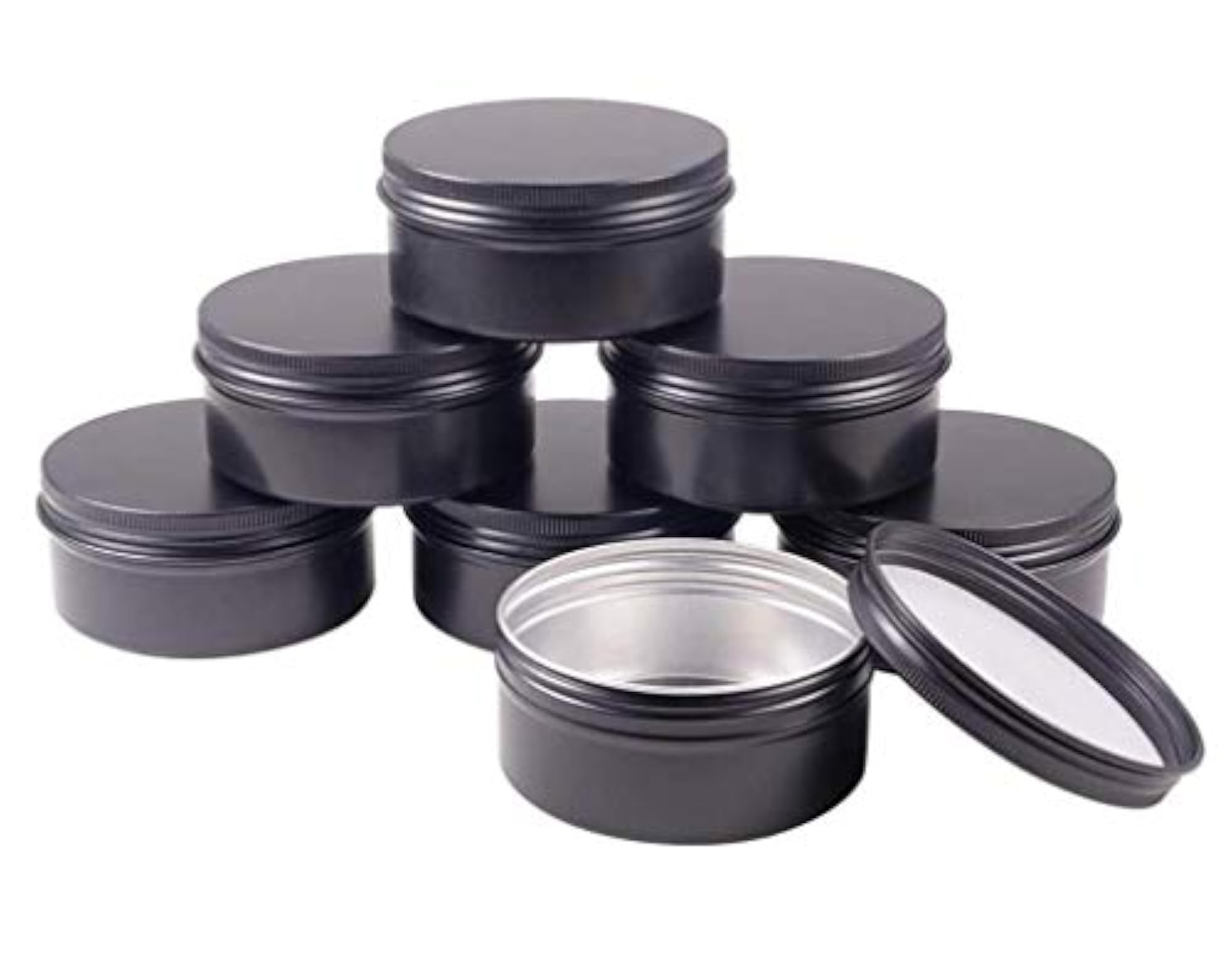 18 Pack Black Aluminium Metal Tin Containers