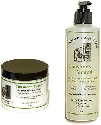 Set of 2 Ruelle Restorations Natural Beeswax Polish Finisher’s Formula 8oz & Paste Finisher’s Touch 4oz