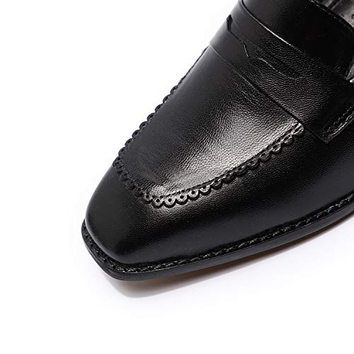Image of Mona flying Womens Leather Square Toe Penny Loafer Slip on Flat Office Shoe