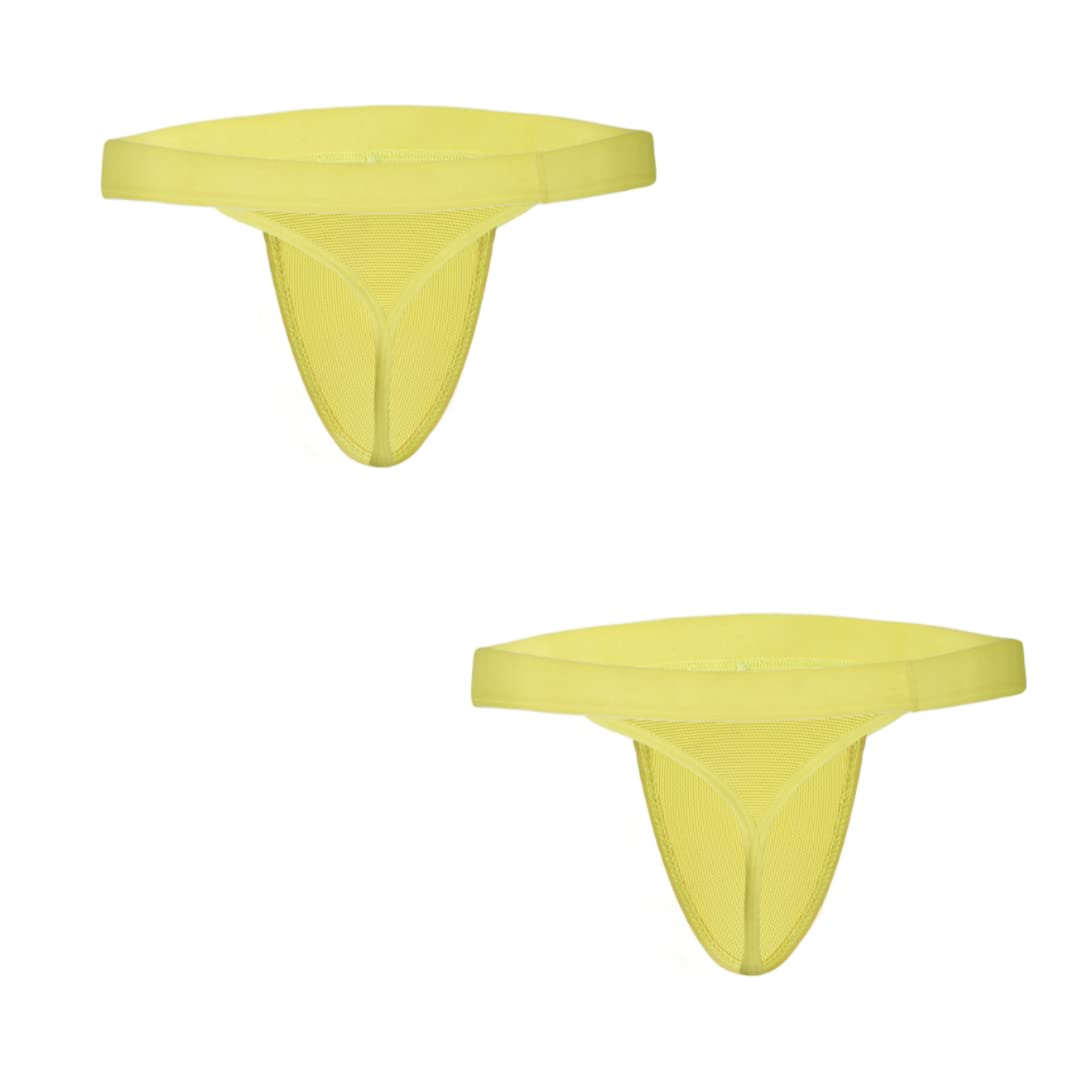 bruchi club Side String Yellow See Through Men's Thong| | Sexy Men's Thongs Online | Men's Thong Underwear | Men's Thong Brief | Men's Thongs Amazon | Undies for Men Set of 2-picture-47