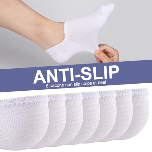 COOVAN Womens No Show Socks 7 Pack Cotton Low Cut Anti-slid Invisible Short Ankle Socks with Non Slip Grip2