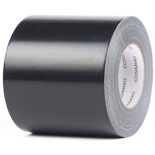Image of COSIMIXO 1-Pack Black Heavy Duty Wide Duct Tape, 4 inches x 55 Yards, Strong, Flexible, No Residue, All-Weather and Tear by Hand - Bulk Value for Repairs, Industrial, Professional Use