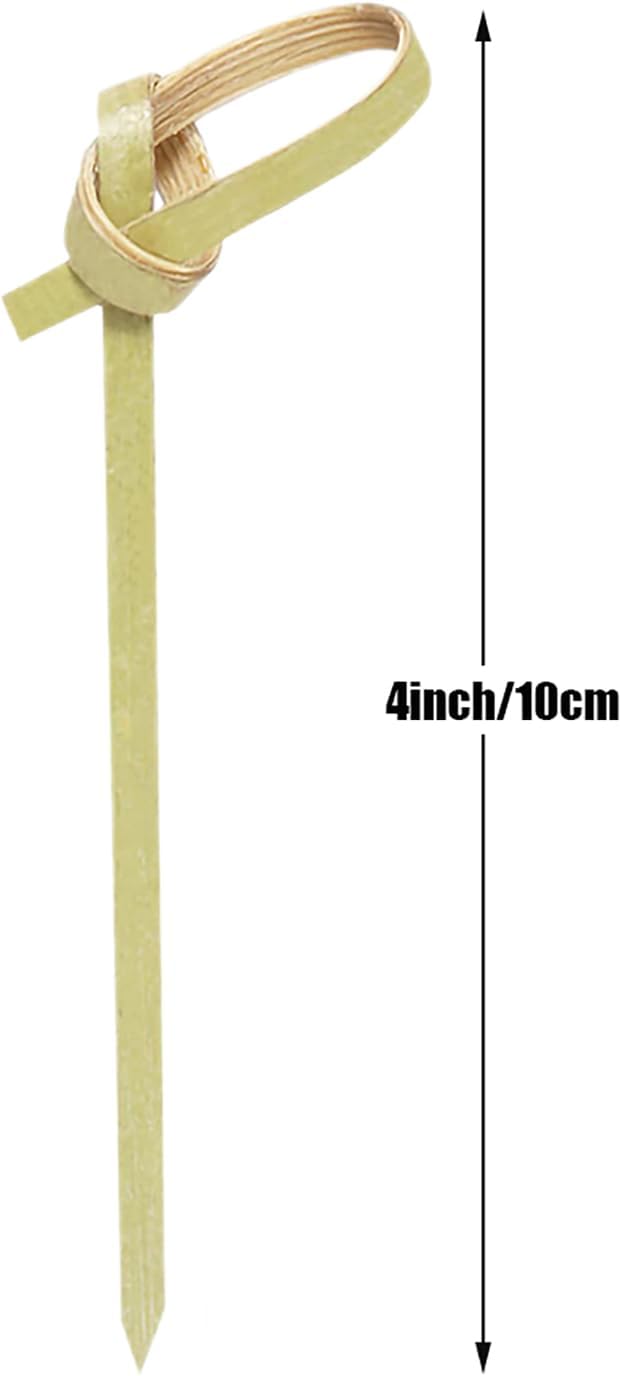 300PCS 4 Inch Bamboo Cocktail Picks - Knot Picks, Skewers, Toothpicks for Appetizers & Events