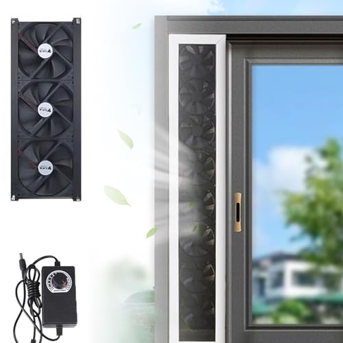 Ventilador de escape de ventana, velocidad ajustable, diseño retráctil para el hogar, cocina y oficina, marco compacto para una fácil instalación