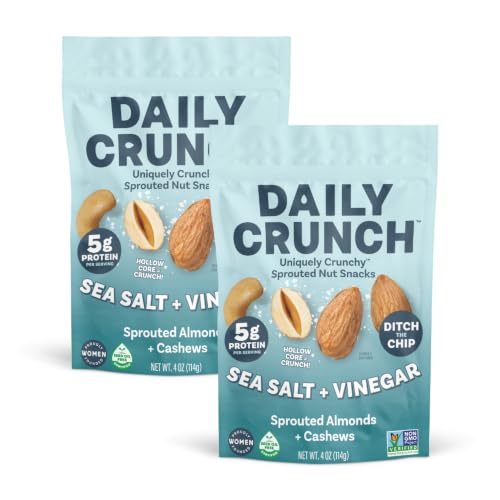 Image of Daily Crunch Sprouted Almonds, Sea Salt Vinegar, 4oz, 2 Pack