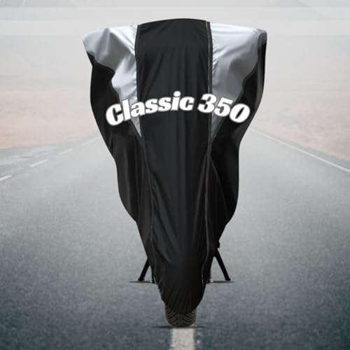 Image of Motorcycle Bike Body Cover for Outdoor Use - Heavy Fabric Water Resistant Two Wheeler Cover with UV, Dust & Rain Protection Compatible for Classic 350