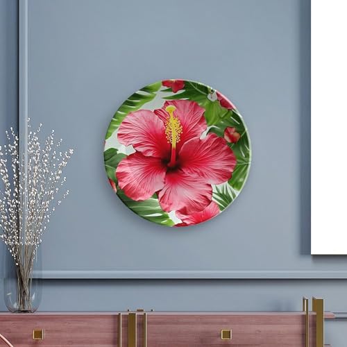 Plato decorativo de porcelana con flor de hibisco 7 pulgadas miniatura 5