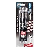 Pentel EnerGel Permanent Gel Ink Rollerball Pen, Black, 3 Pack (BLP77BP3A)
