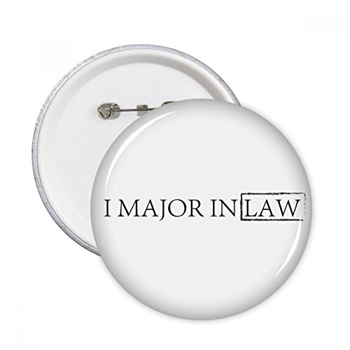 Badge bouton rond en droit citation I Lot de 5 broches de décoration XL