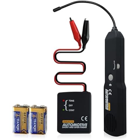 Automotive Electrical Open&Short Finder Circuit Tester Circuit Finder Detector Tone Generator Cable Wire Breaker Tracker Circuit Fault Finder DC 6-42V Car Diagnostic Tool Cover
