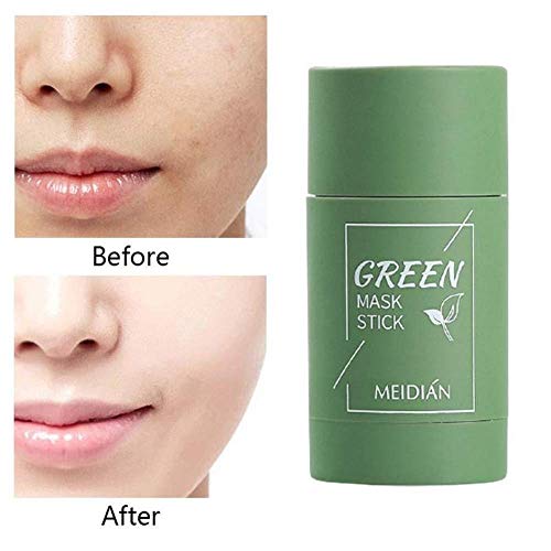 2 Pcs Green Tea Purifying Clay Stick Mask, Eggplant Purifying Clay Stick Mask Face Moisturizes Oil Control Deep Clean Pore Improves Skin for All Skin Types Men Women