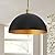 Eustace 17.7" Large Industrial Pendant lamp, Vintage Pendant Light,Black and Gold Finish Dome Pendant Lighting Fixture