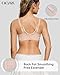 OEAK Womens Wireless Bras Scalloped Push Up Bralettes No Underwire Supportive Tshirt Bra Seamless Comfortable Everyday Bras L Nude