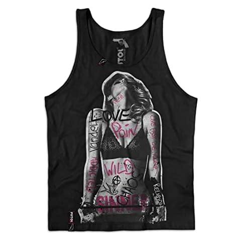 Pistol Boutique Men's Black Graffiti Love Tank Top Cover