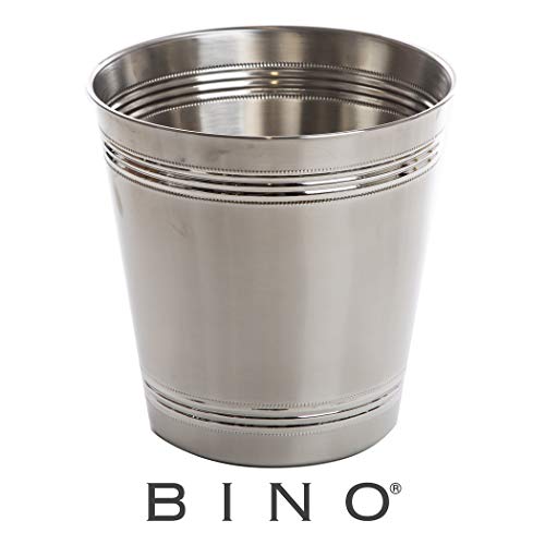 BINO Metal Waste Basket Bathroom Trash Can for Bedroom, Home Office, Dorm, College