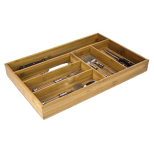 Home Basics Large Bamboo Cutlery Tray