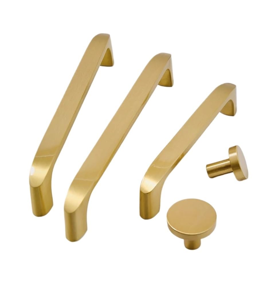 Qvorlth Vintage Cabinet Pulls Solid Brass Handles Modern Kitchen Cabinet Knob Cupboard Door Pulls Drawer Knobs Gold Furniture Handle Hardware(Knob-30mm)