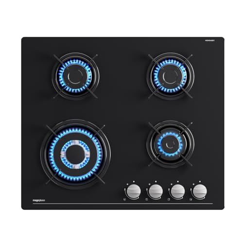 Magicplux Plaque de Cuisson Gaz 4 feuxs, 60cm, Gaziniere Encastrable, Gaz ville et bouteille, 8500W
