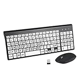 Full Size Big Large Print 2.4g wireless keyboard nd mouse with Oversized Print for eldly people and Visually Impaired Low Vision Individuals,QWERTY UK Layout