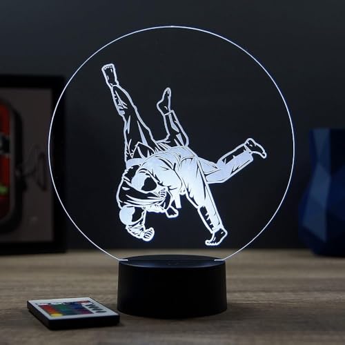 Lampe Fan Judo Judoka 16 Couleurs NON PERSONNALISÉE, Avec Un Nom Ou Un Message, 3D LED Illusion Lampe Disponible en Plusieurs Modèles, Lampe de Chevet à Lumière d’ambiance Parfaite Pour Tout le Monde