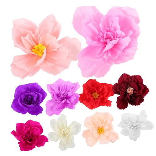 HOOTNEE 10 Piezas Flores Gigantes Decorativas Bodas y Fiestas de Cumpleaños Colores Decoración Stereoscópica