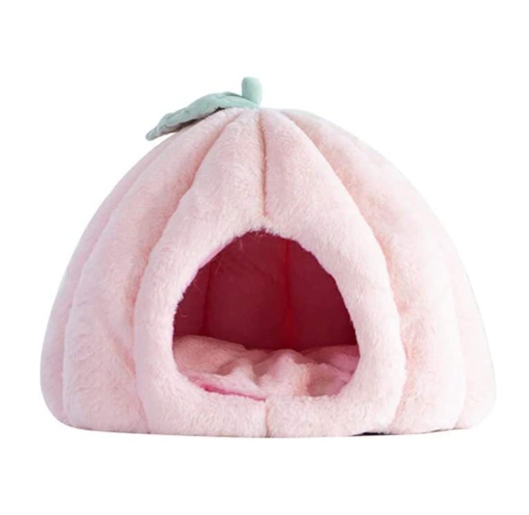 legowisko dla psa, Zimowe gniazdo dla zwierząt Ciepły śpiwór Puppy Pet Legowisko kota Dom psa Jaskinia Składany(Pink,40 * 40cm)