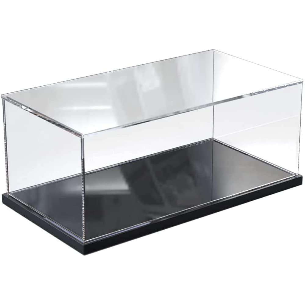 Choowin Self-Assembly Acrylic Model Car Display Case for 1/12 Scale Diecast Car,Lego 21301/42050/42111/42127, Countertop Display Case for Collectible,Figure,Toy, Dustproof Protection(Black Base)