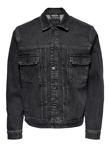 Veste en Jean LED Zeppelin Denim Contre le Vent Blouson Manches Longues Vintage