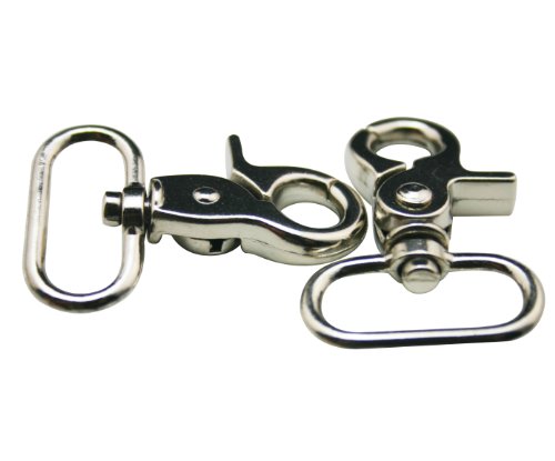 Silvery 1 Inch Diameter D-ring Lobster Clasp Claw Swivel Eye Lobster Snap Clasp Hook Strap 10