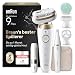 Braun Silk-épil 9 Flex SkinSpa Epilierer Damen, All-in-One Set, Haarentferner für Langanhaltende Haarentfernung, Ladyshaver, Gesichtshaarentferner, Wasserdicht, Made in Germany, 9-681 3D, Weiß/Gold