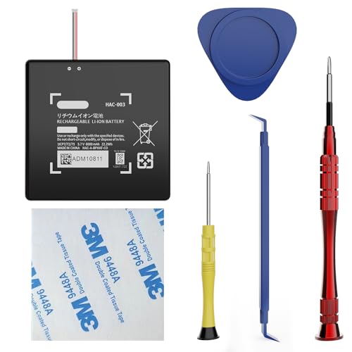 6000mAh HAC-003 Battery for Nintendo Switch Game Console Model HAC-003 2017/ HAC-001, 2025 New Upgraded Ultra High Capacity High Conversion Li-ion Replacement Battery with 4 Repair Tools