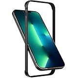 Arktis Hülle kompatibel mit iPhone 13 Mini, AirZero Alu Bumper Rahmen - Schwarz kabelloses Laden möglich Aluminium ultradünn federleicht