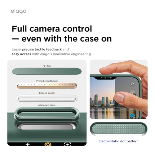 Image of elago for iPhone 17 Pro Max Case, Premium Magnetic Silicone Case, Compatible with MagSafe, Liquid Silicone Material, Protective Cover, Shockproof, Slim Phone, 6.9 inch (Midnight Green)