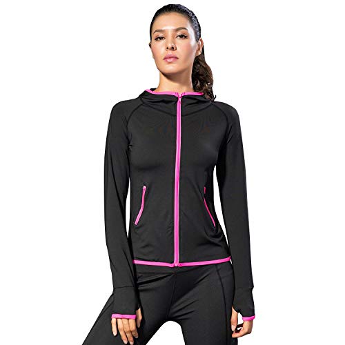 Sillictor Damen-Laufjacke mit Kapuze Cover