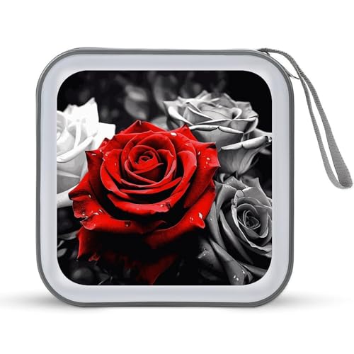 Étui CD/DVD pour voiture et voyage sacoche zippée 40 disques motif roses pour vos trajets en musique